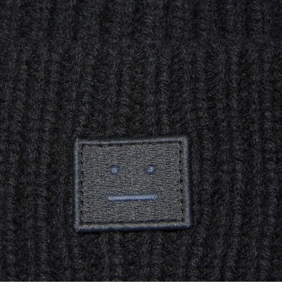 Acne Studios Black Ribbed Beanie Hat - Picture 2 of 3
